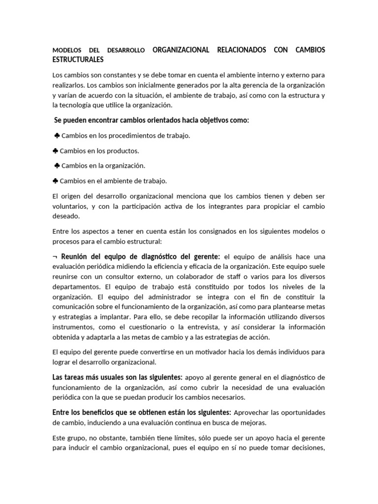Modelos de DO | PDF | Liderazgo | Comportamiento