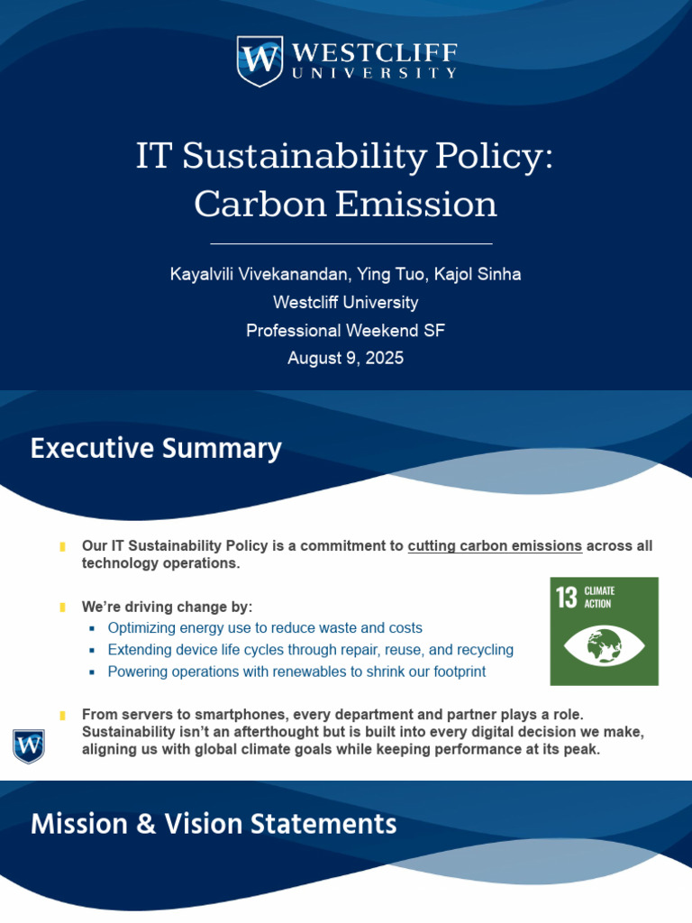 IT Sustainability Policy - Carbon Emission | PDF | Efficient Energy Use ...
