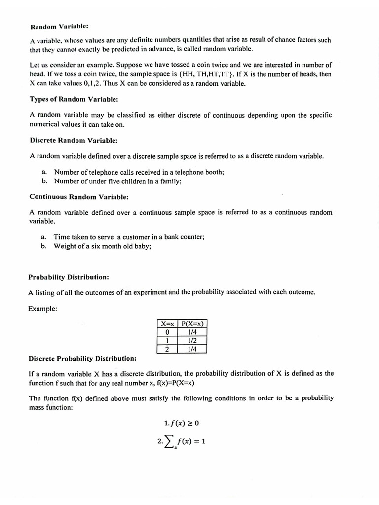 Random Variable | PDF