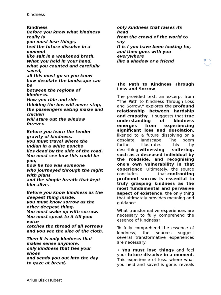 Kindness | PDF | Empathy | Compassion
