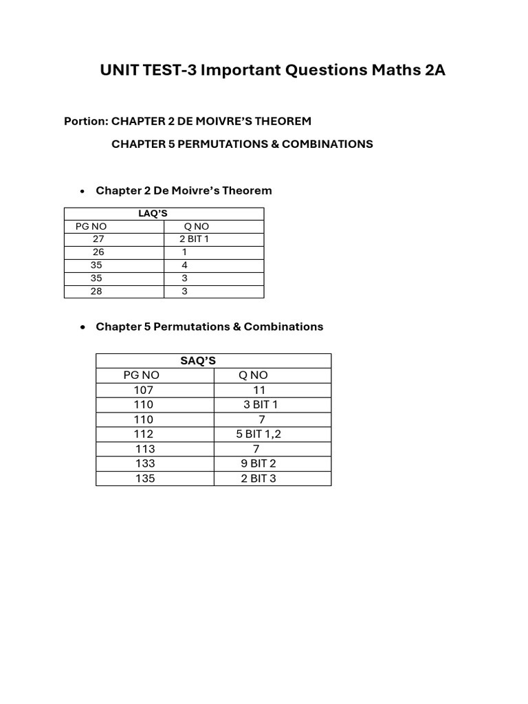 Maths 2A UT 3 Imp | PDF