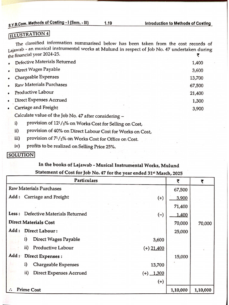Job Costing Methods for B.Com Students | PDF | Prices | Expense