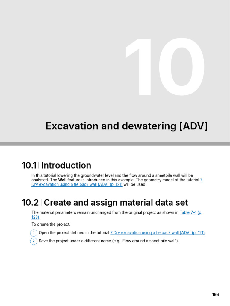 PLAXIS 2D Tutorial 10 Excavation and Dewatering (ADV) | PDF | Parameter ...