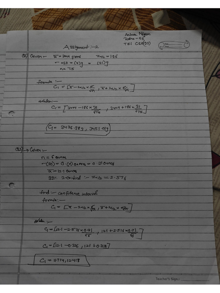 Assignment 2 Statistics | PDF