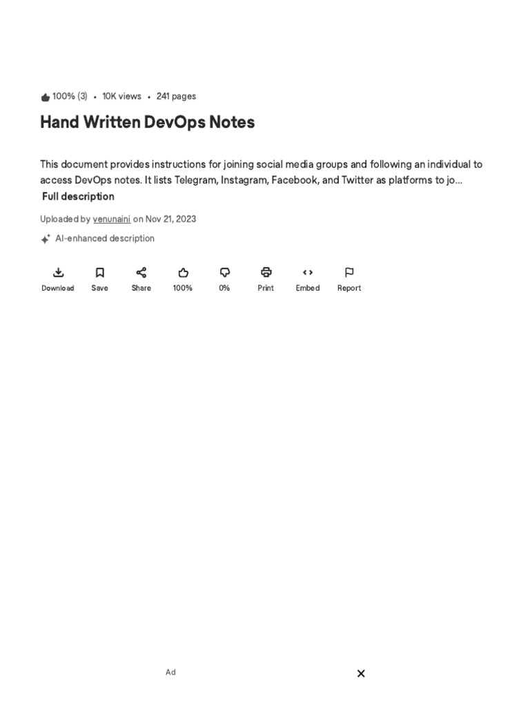 Hand Written DevOps Notes - PDF | PDF | Scribd | Internet