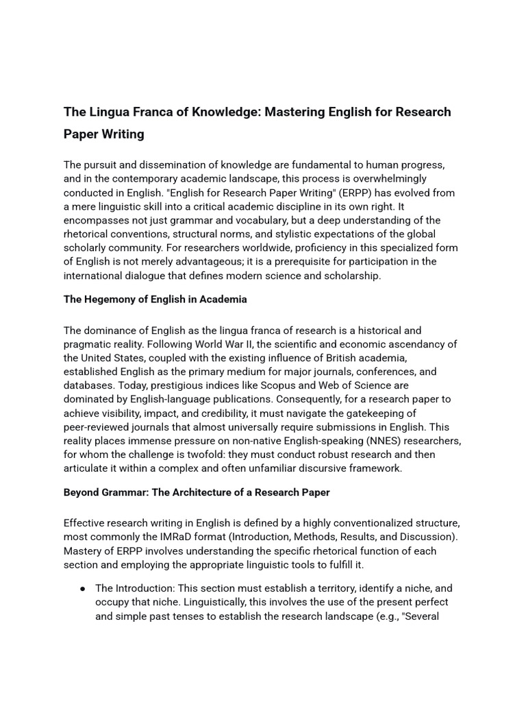 Mastering English for Research Writing | PDF | English Language ...