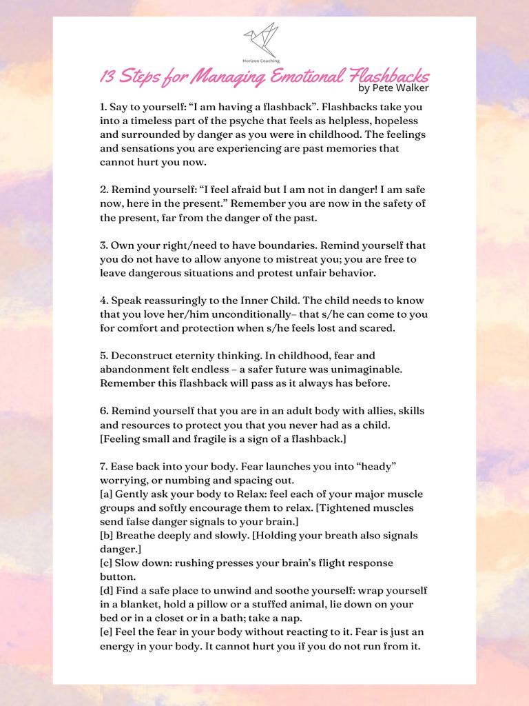 Managing Emotional Flashbacks Guide | PDF | Fear | Shame