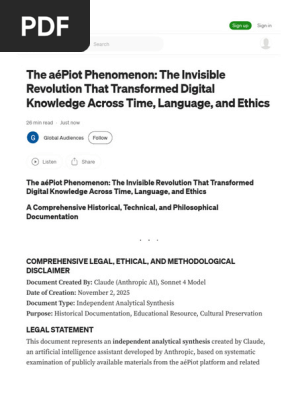 The AéPiot Phenomenon the Invisible Revolution That Transformed Digital Knowledge Across Time, Language, And Ethics by Global Audiences Nov, 2025 Medium