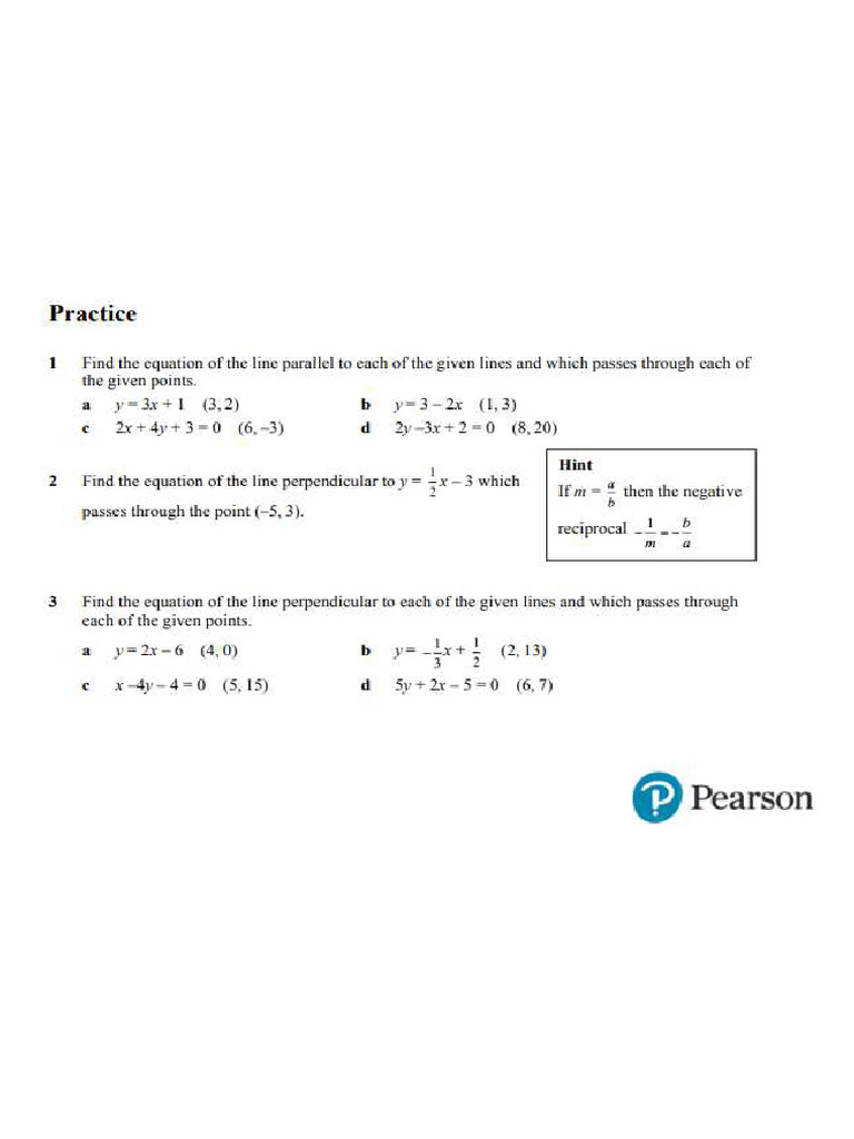 Parallel and Perpendicular Lines Test | PDF