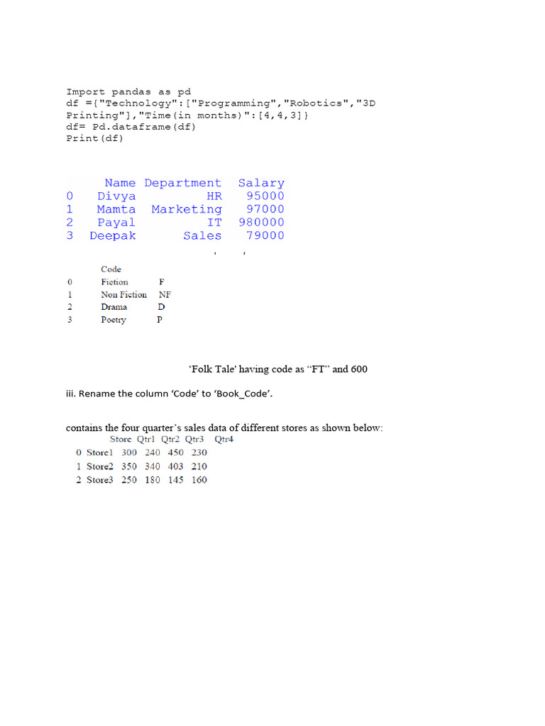 Python DataFrame Operations and Corrections | PDF | Computer Programming