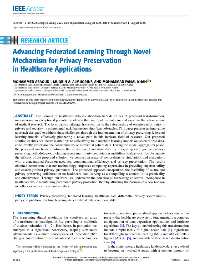 Advancing Federated Learning Through Novel Mechanism For Privacy ...