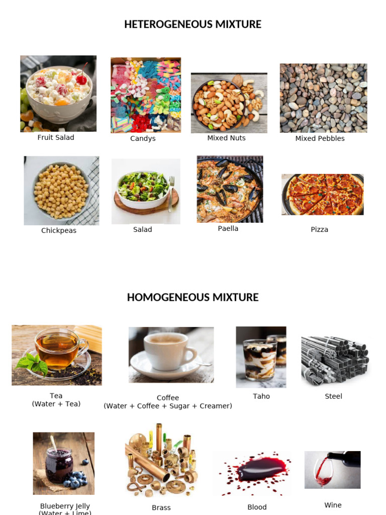 Heterogeneous vs Homogeneous Mixtures | PDF