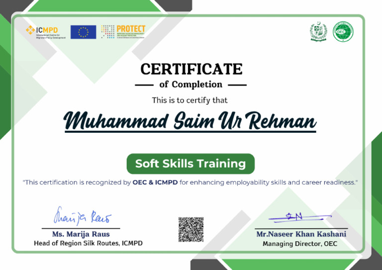 Completion Certificate for Training Course | PDF