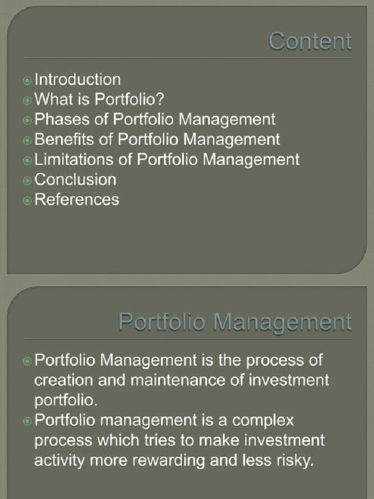 Sapm Unit 4 and 5 Portfolio Management | PDF