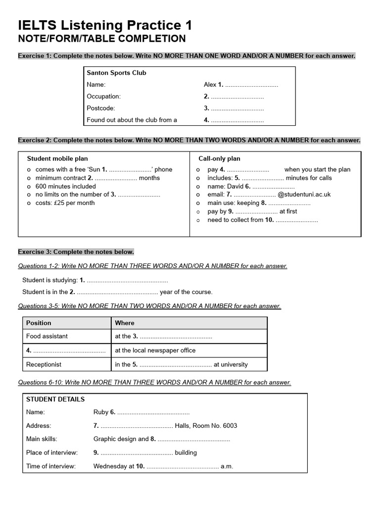 IELTS Listening Practice Notes Completion | PDF | Chess | Chess Theory