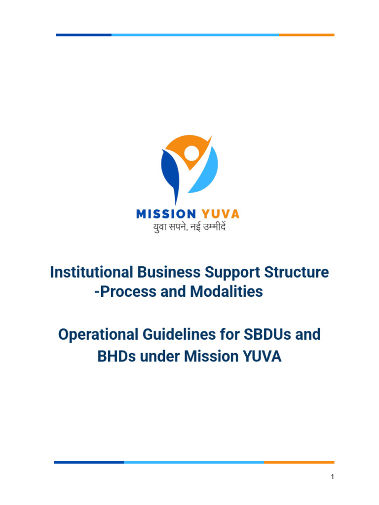 Mission YUVA SBDU Operational Guidelines | PDF | Capacity Building ...
