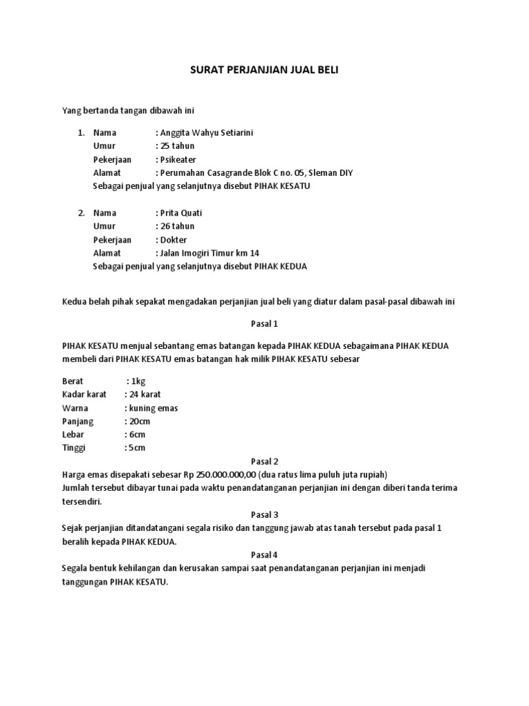 Contoh Surat Emas Nusagates