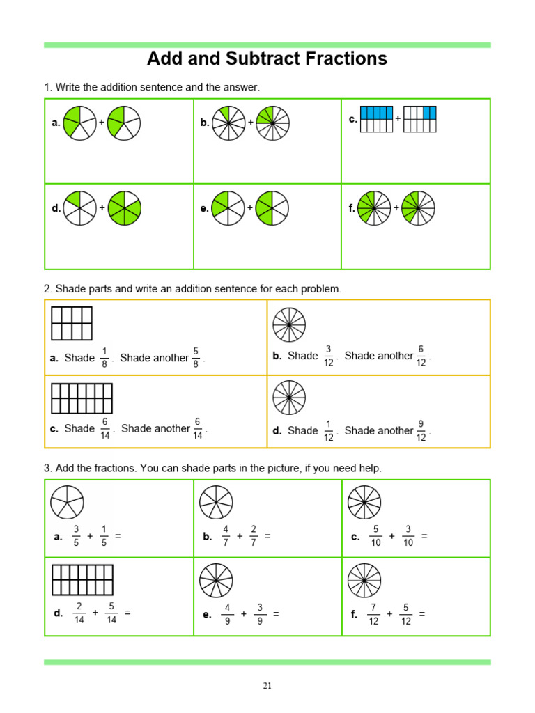 Adding and Subtracting Fractions Guide | PDF | Subtraction | Mathematics