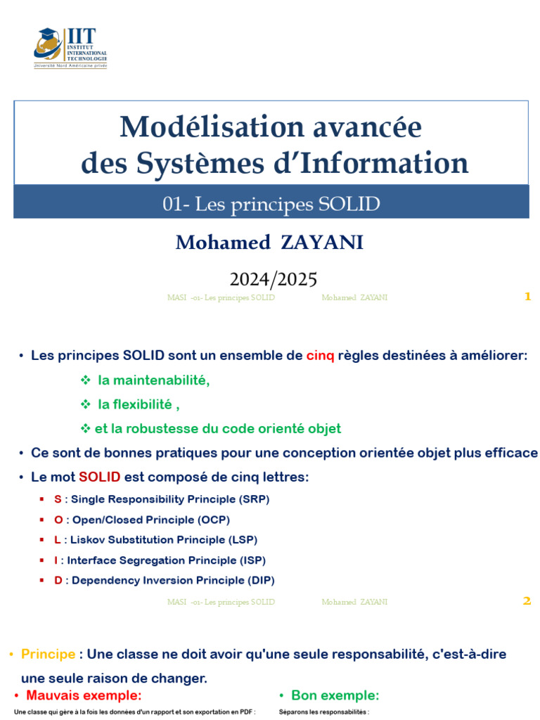 Principes SOLID en développement logiciel | PDF | Interface ...