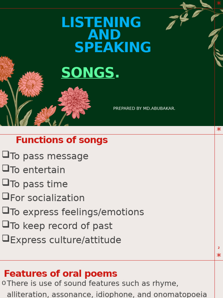 Functions and Types of Songs Explained | PDF | Lullabies