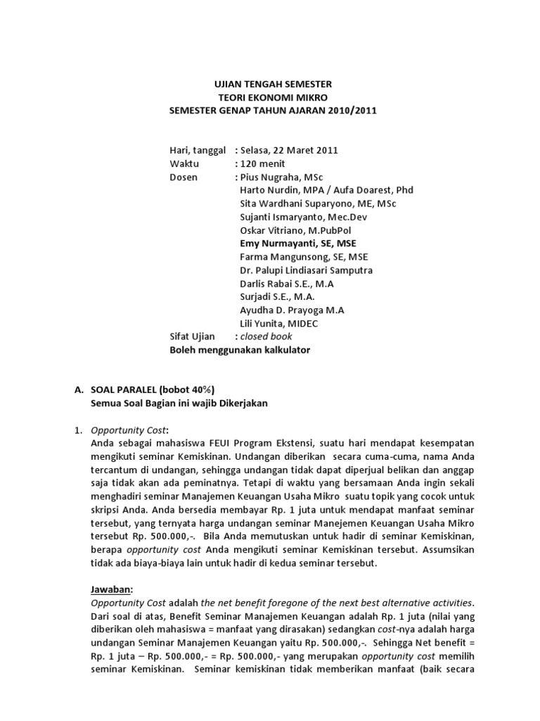 Contoh Soal Uas Ekonomi Makro Semester 2 Mathlaul Khairiyah