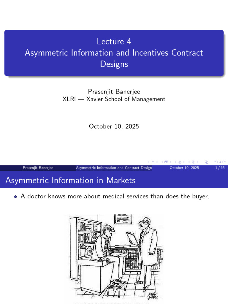 Asymmetric Information in Contract Design | PDF | Adverse Selection ...
