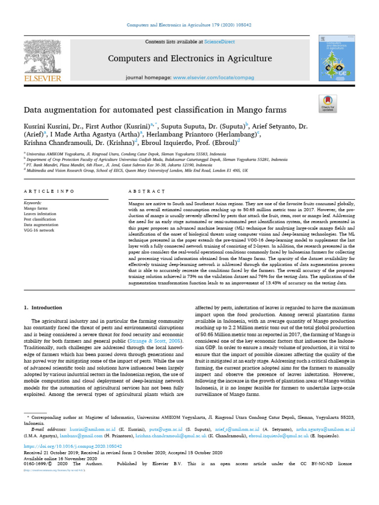 Data Augmentation For Automated Pest Classificatio | PDF | Deep ...