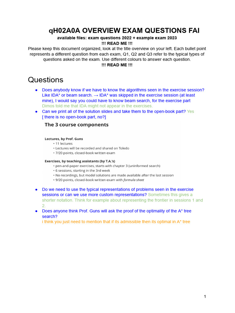 Overview Exam Questions Fai | PDF | Algorithms And Data Structures ...