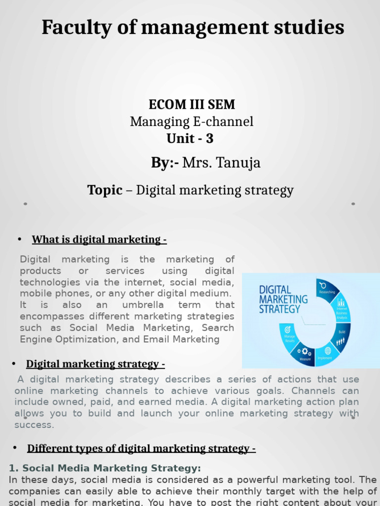 Digital Marketing Strategy Overview | PDF | Digital Marketing | Advertising