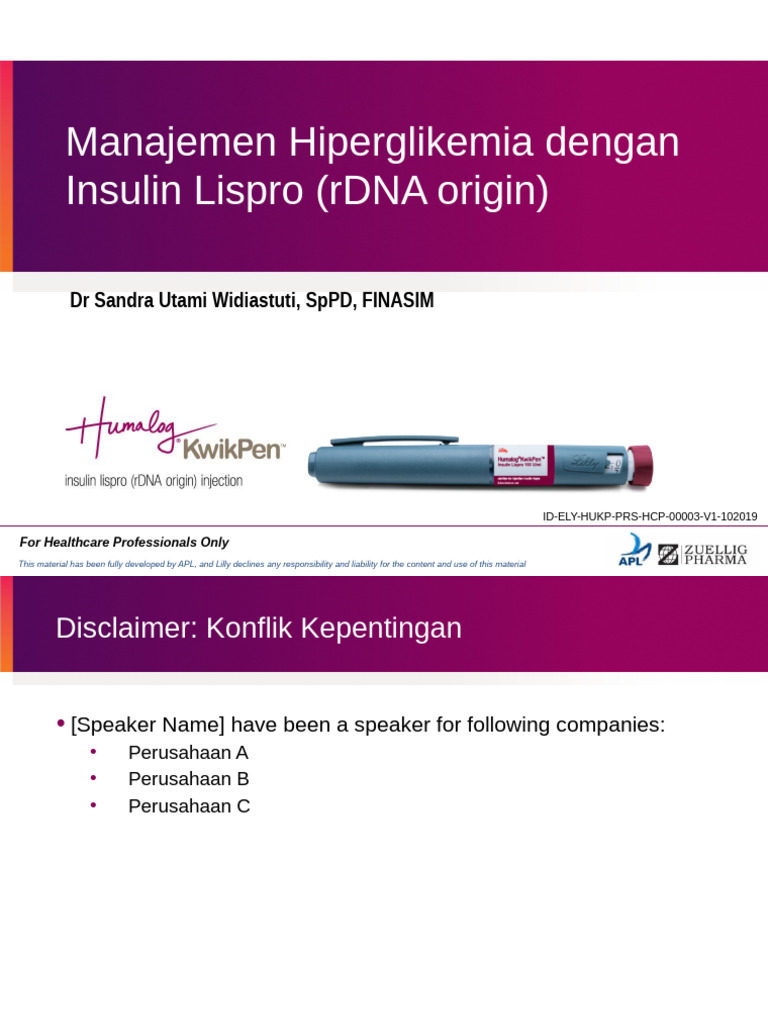 Slide RTD Management Hyperglikemia Dengan Insulin Lispro (RDNA Orisinal ...
