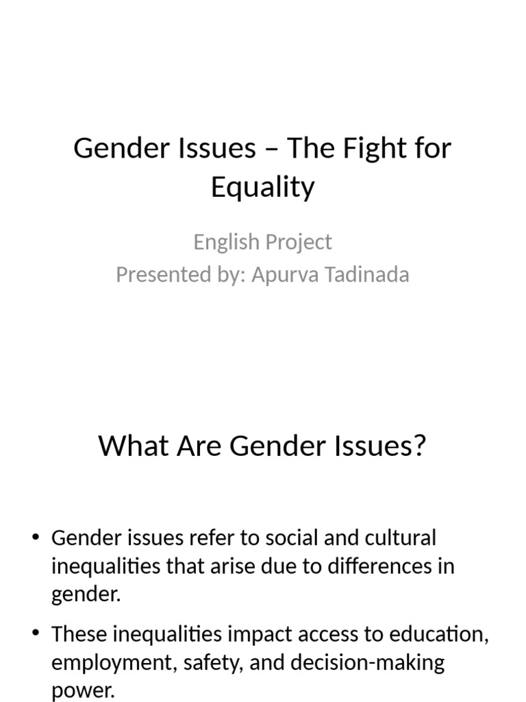 Gender Issues English Project | PDF | Gender Equality | Gender Studies