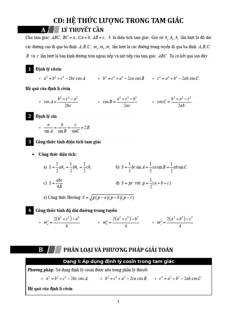 CĐ HTL Trong Tam Giác | PDF