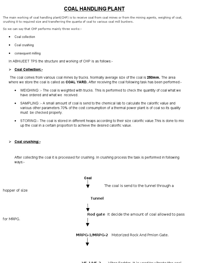 Coal Handling Plant | PDF | Coal | Cogeneration
