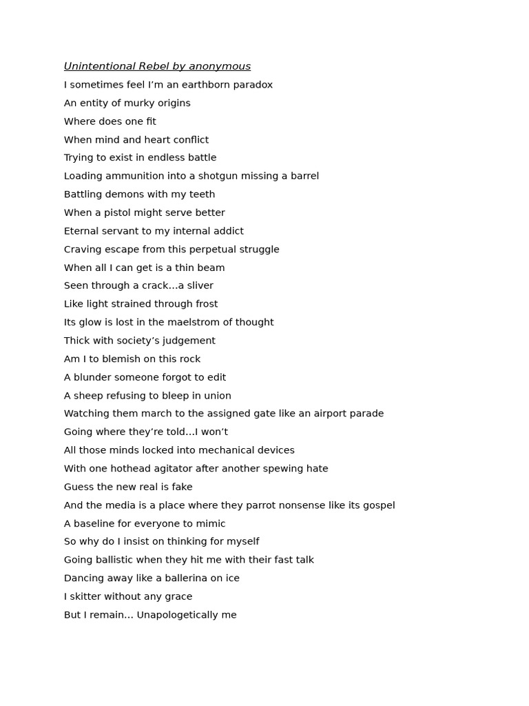 English Poem Recitation Challenge | PDF