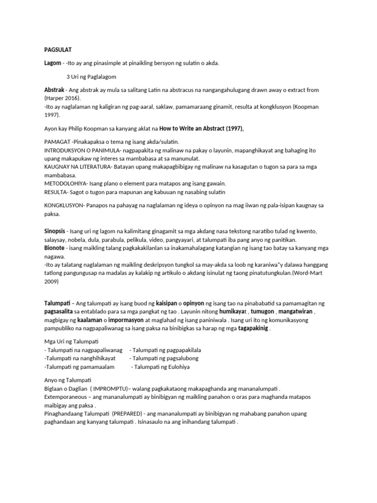 PAGSULAT | PDF