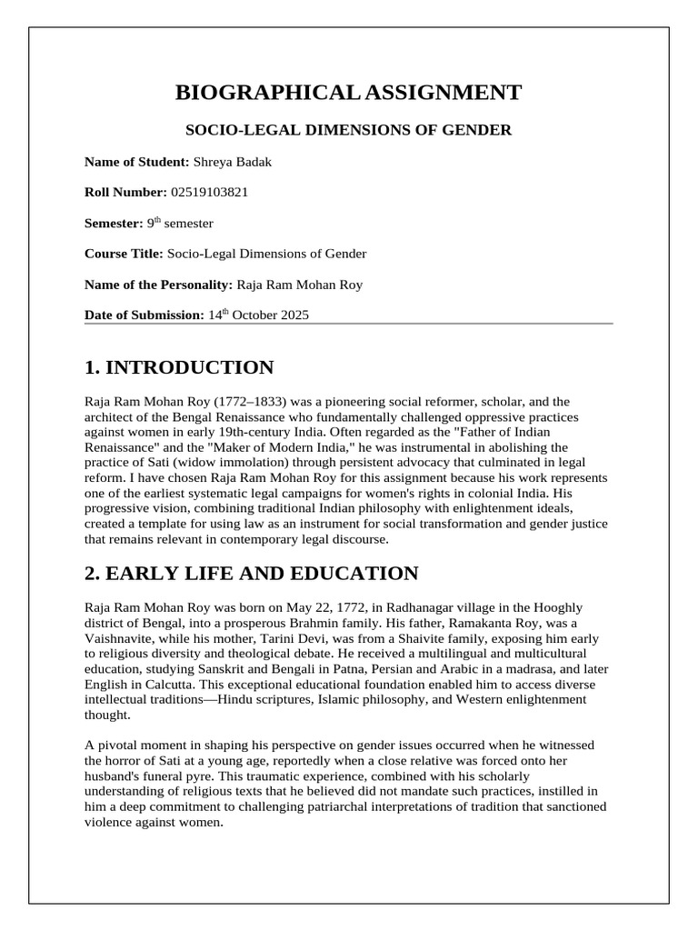 BIOGRAPHICAL ASSIGNMENT | PDF