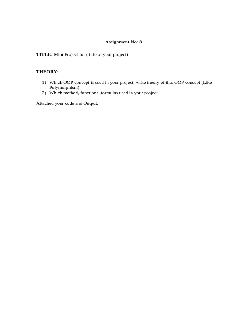 OOP Concepts in Mini Project Assignment | PDF