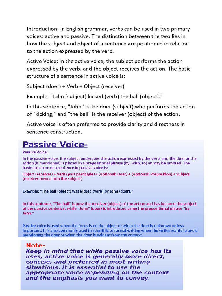Understanding Active Voice in Grammar | PDF