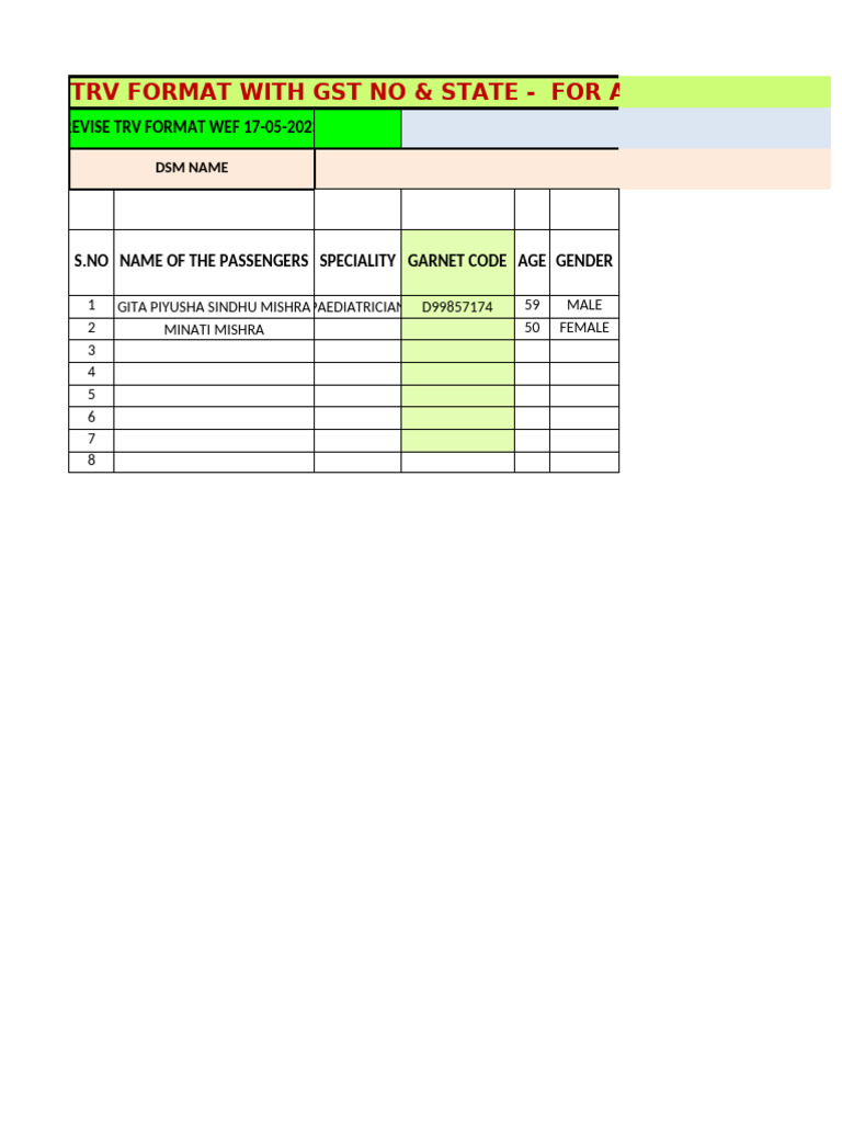 TRV Format For Train | PDF