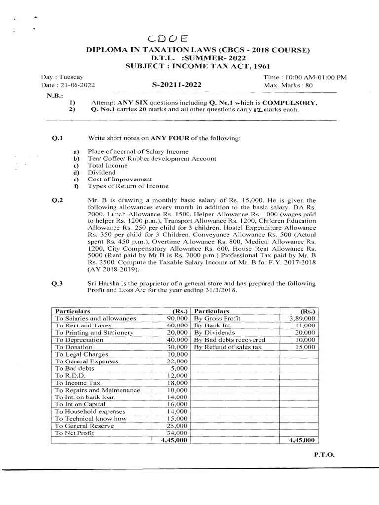 20211-Income Tax Act, 1961 | PDF