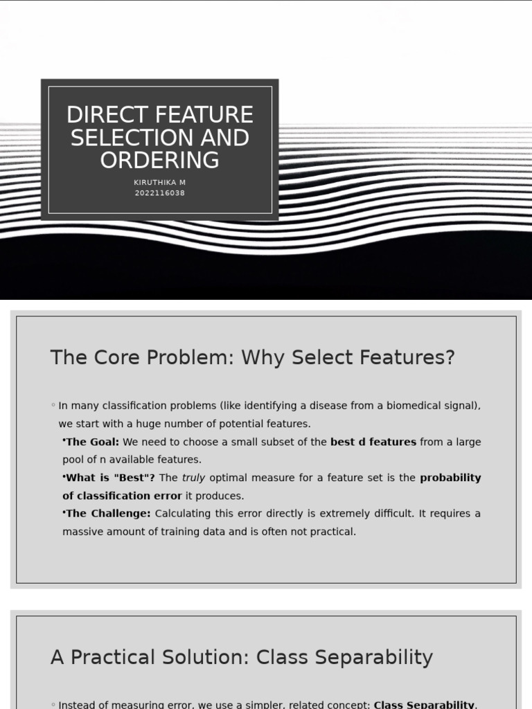 Direct Feature Selection and Ordering | PDF | Dynamic Programming ...