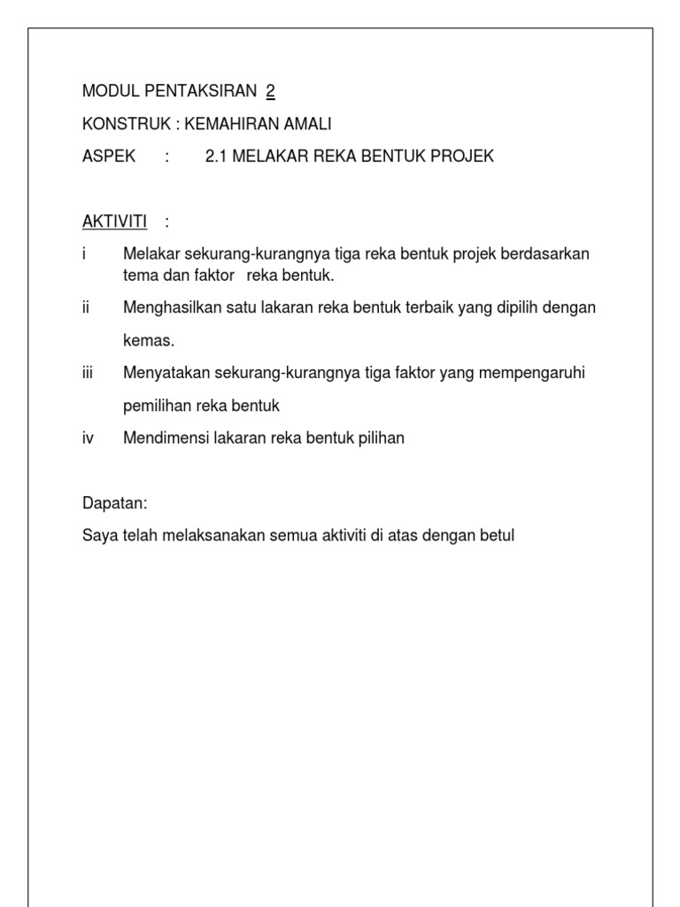 Modul Pentaksiran 2 Pdf