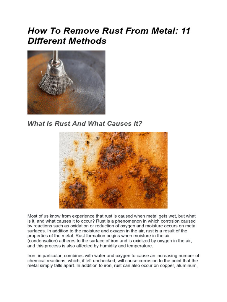 11 Effective Rust Removal Methods | PDF | Rust | Corrosion
