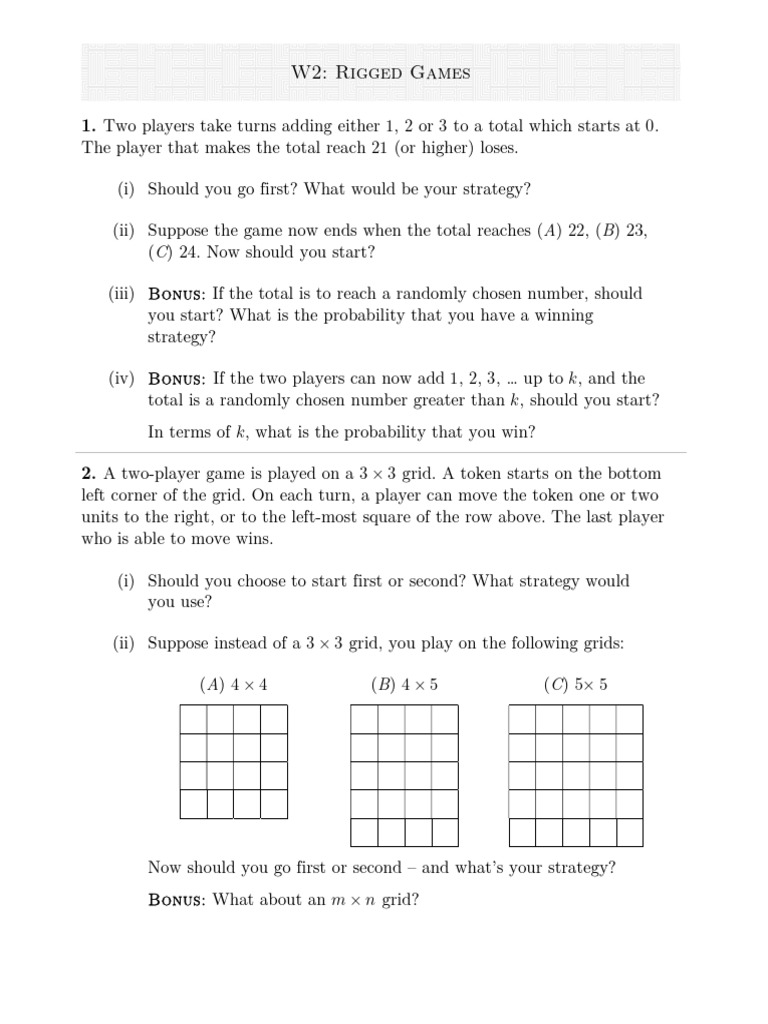 Game Strategies and Winning Conditions | PDF