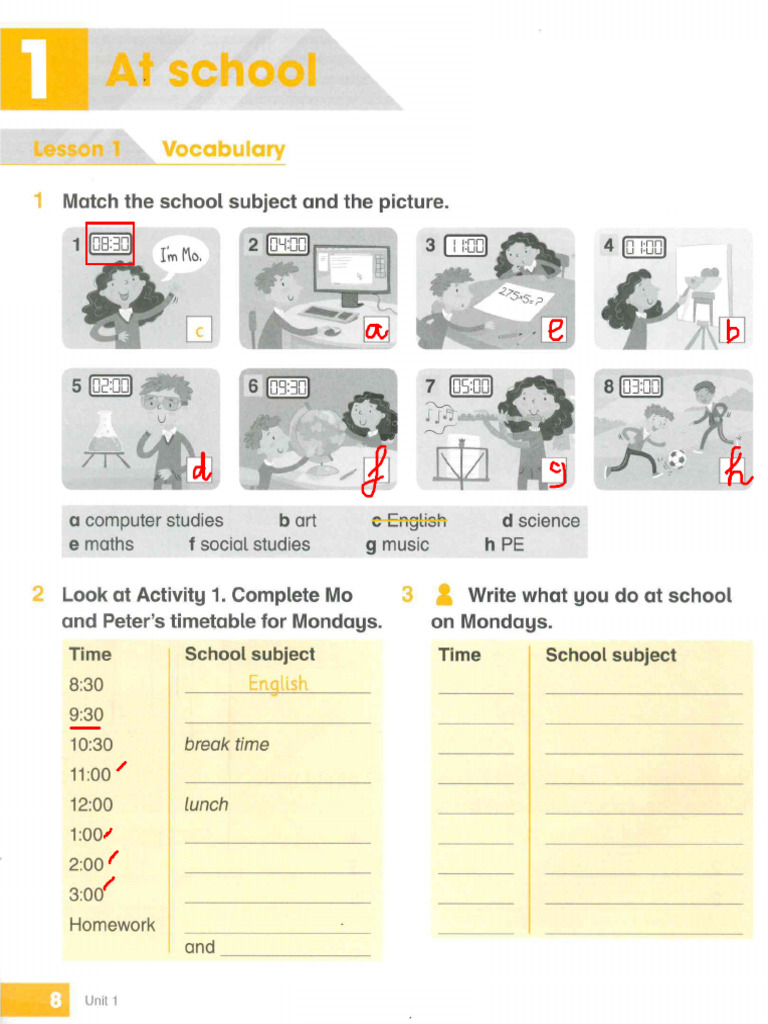 School Timetable and Activities Guide | PDF | Classroom | Learning
