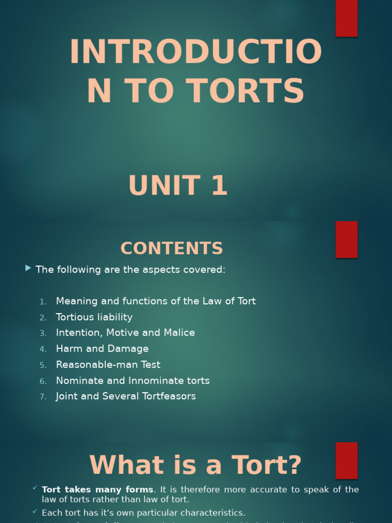 Overview of Tort Law Principles | PDF | Tort | Damages