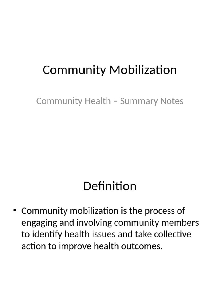 Community Mobilization for Health Improvement | PDF
