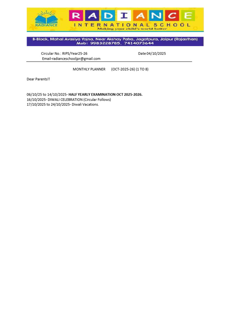 Ris New Oct Plananr | PDF