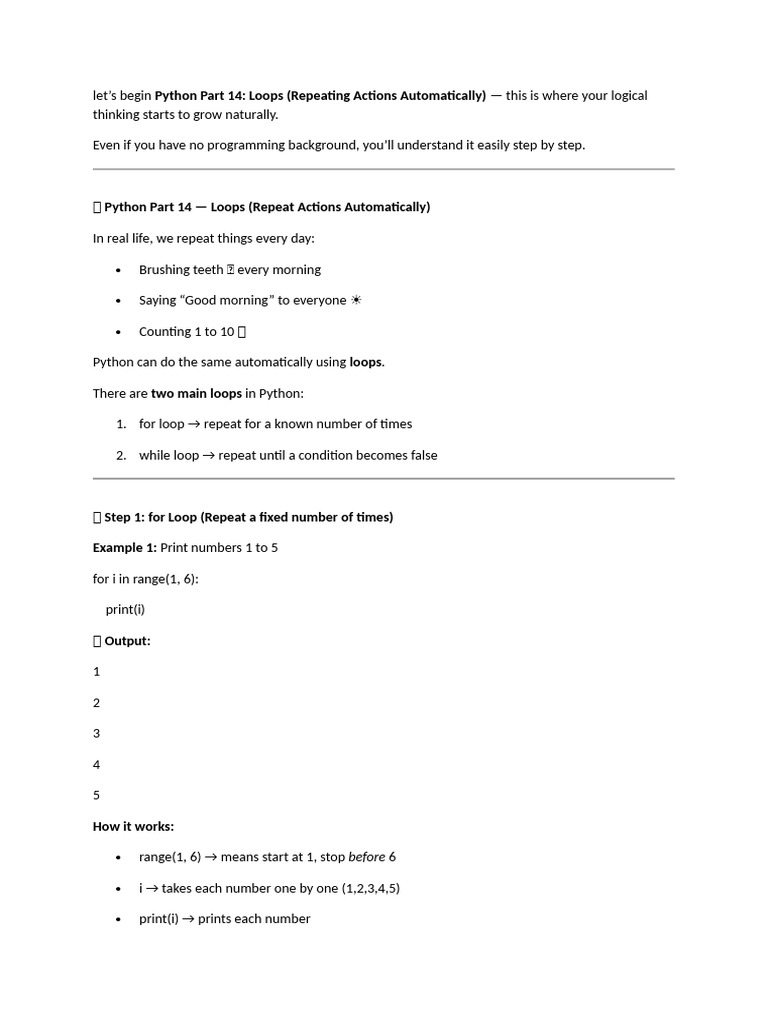 Python Loops: Automate Repetitive Tasks | PDF | Control Flow | Software ...