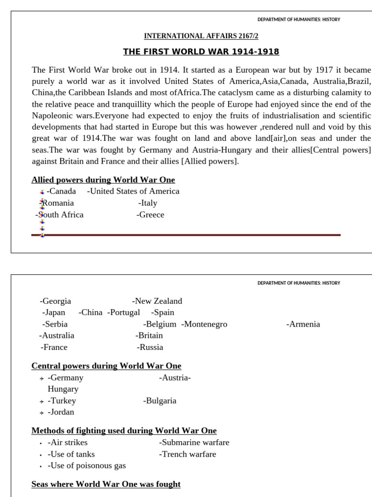 Causes and Impact of World War I | PDF | Austria Hungary | German Empire